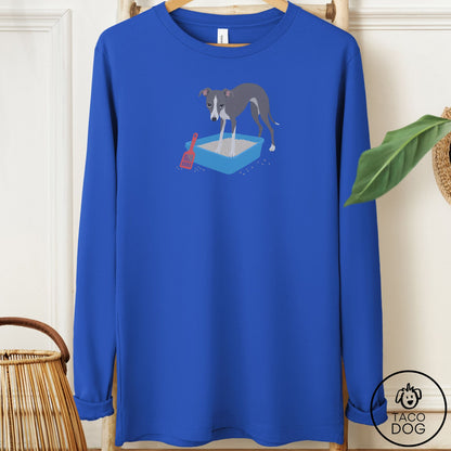 Italian Greyhound Whippet Litter Box Long Sleeve Tee True Royal Taco-Dog