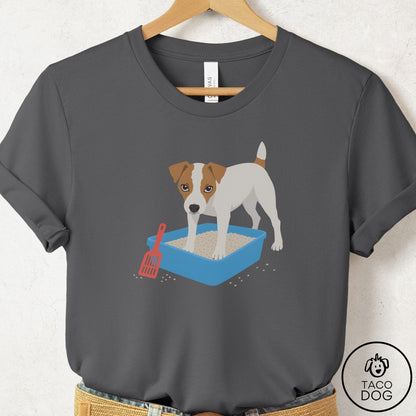 Jack Russell Litter Box T-Shirt Asphalt Taco-Dog