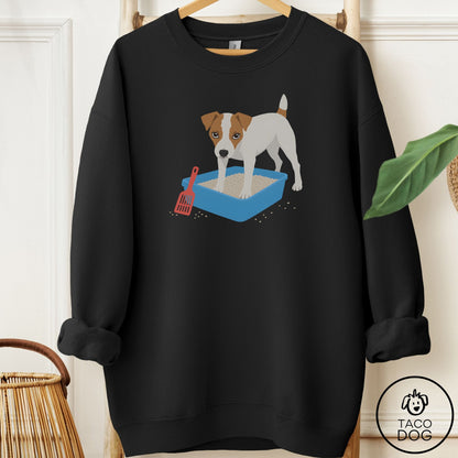 Jack Russell Litter Box Sweatshirt Black Taco-Dog