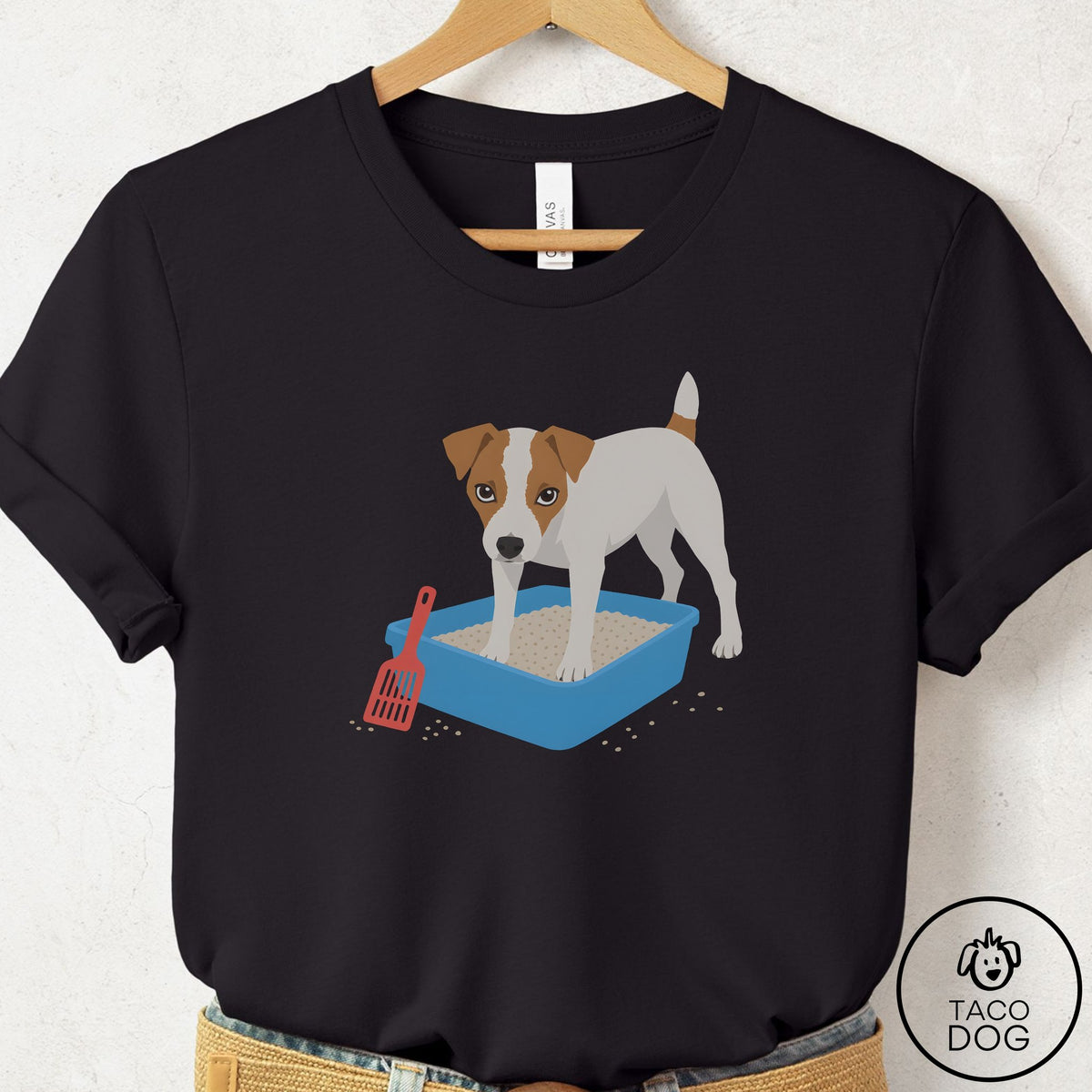 Jack Russell Litter Box T-Shirt Black Taco-Dog