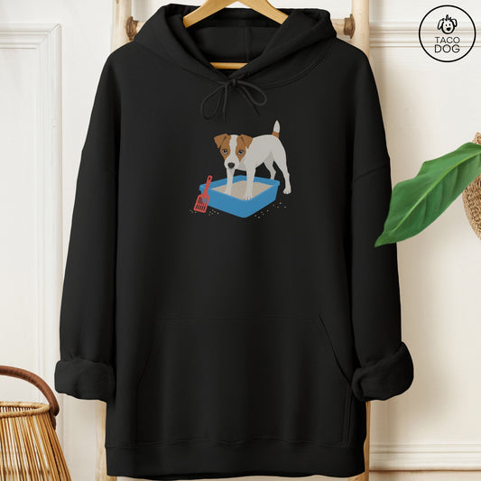 Jack Russell Litter Box Hoodie Black Taco-Dog