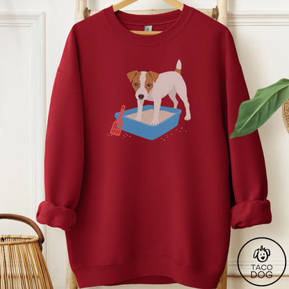 Jack Russell Litter Box Sweatshirt Garnet Taco-Dog