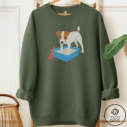Jack Russell Litter Box Sweatshirt Military Green Taco-Dog