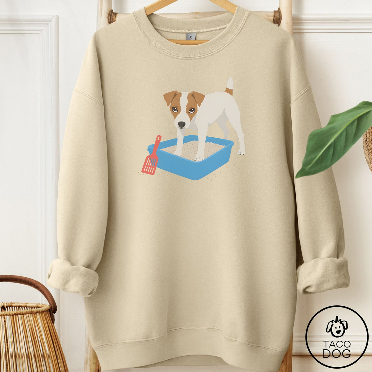 Jack Russell Litter Box Sweatshirt Sand Taco-Dog