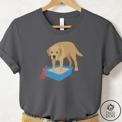 Labrador Retriever Litter Box T-Shirt Asphalt Taco-Dog
