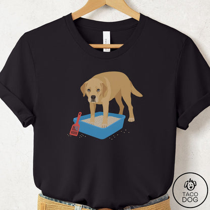 Labrador Retriever Litter Box T-Shirt Black Taco-Dog