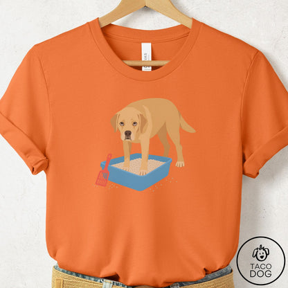 Labrador Retriever Litter Box T-Shirt Burnt Orange Taco-Dog