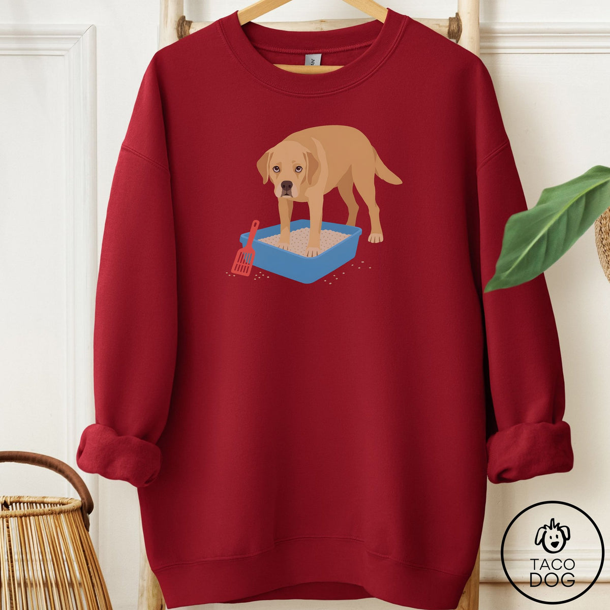 Labrador Retriever Litter Box Sweatshirt Garnet Taco-Dog