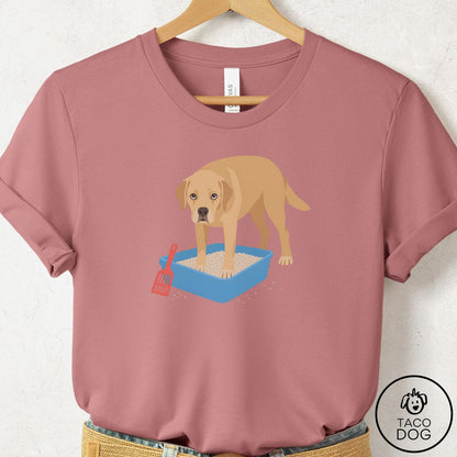 Labrador Retriever Litter Box T-Shirt Mauve Taco-Dog