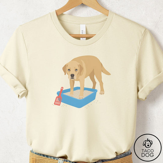 Labrador Retriever Litter Box T-Shirt Natural Taco-Dog