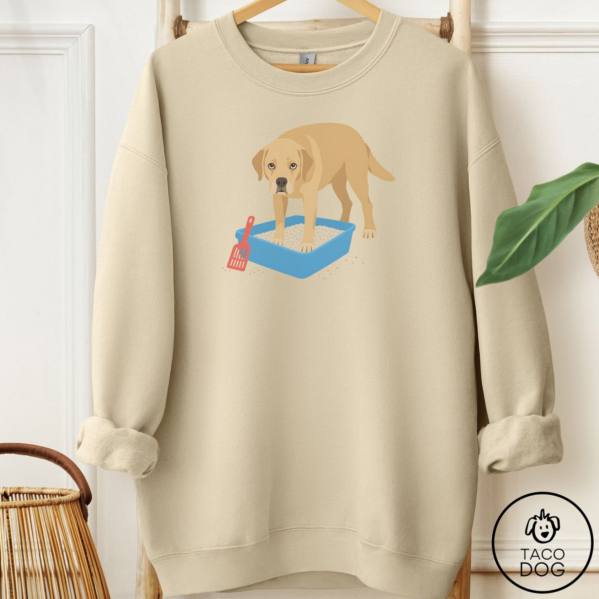 Labrador Retriever Litter Box Sweatshirt Sand Taco-Dog
