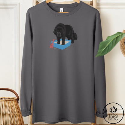 Newfoundland Litter Box Long Sleeve Tee Asphalt Taco-Dog