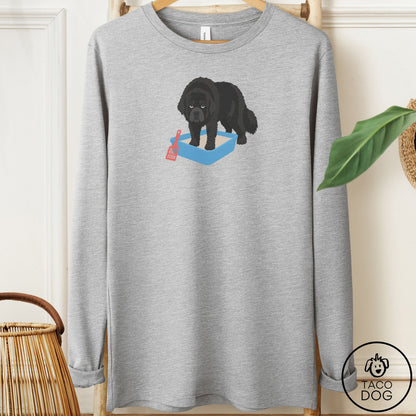 Newfoundland Litter Box Long Sleeve Tee Athletic Heather Taco-Dog
