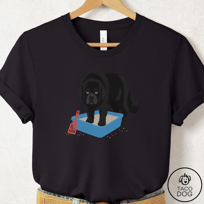 Newfoundland Litter Box T-Shirt Black Taco-Dog