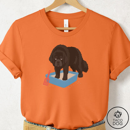Newfoundland Litter Box T-Shirt Burnt Orange Taco-Dog