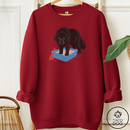 Newfoundland Litter Box Sweatshirt Garnet Taco-Dog