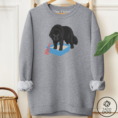 Newfoundland Litter Box Sweatshirt Graphite Heather Taco-Dog