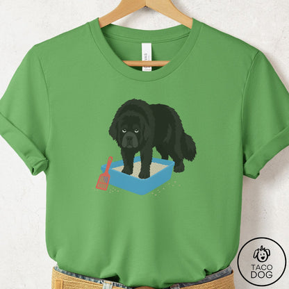 Newfoundland Litter Box T-Shirt Leaf Taco-Dog