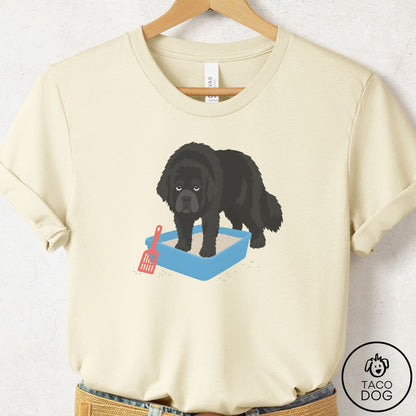 Newfoundland Litter Box T-Shirt Natural Taco-Dog