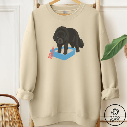 Newfoundland Litter Box Sweatshirt Sand Taco-Dog