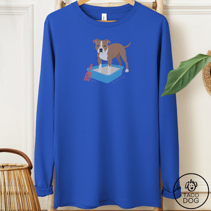Pitbull Litter Box Long Sleeve Tee True Royal Taco-Dog