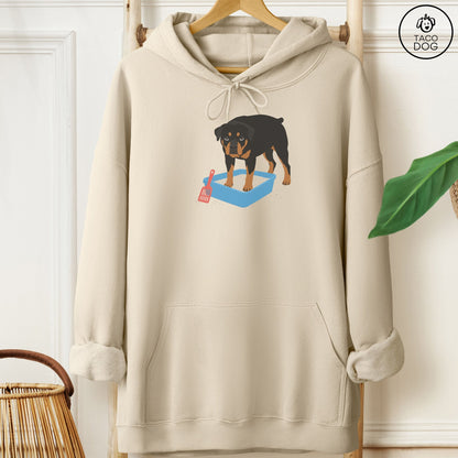 Rottweiler Litter Box Hoodie Sand Taco-Dog