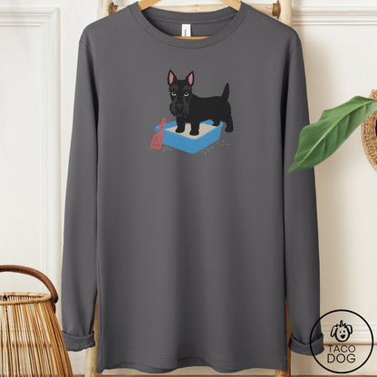 Scottie Litter Box Long Sleeve Tee Asphalt Taco-Dog