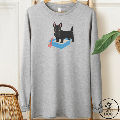 Scottie Litter Box Long Sleeve Tee Athletic Heather Taco-Dog