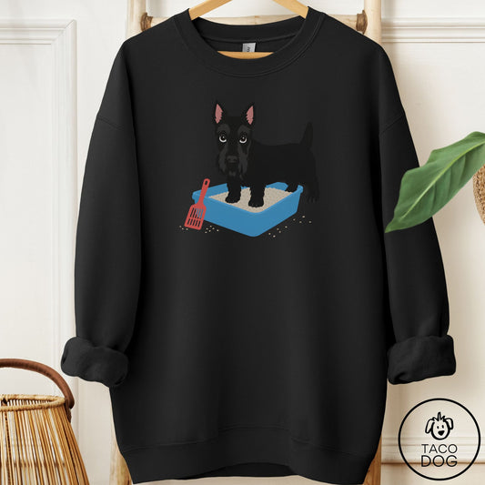 Scottie Litter Box Sweatshirt Black Taco-Dog