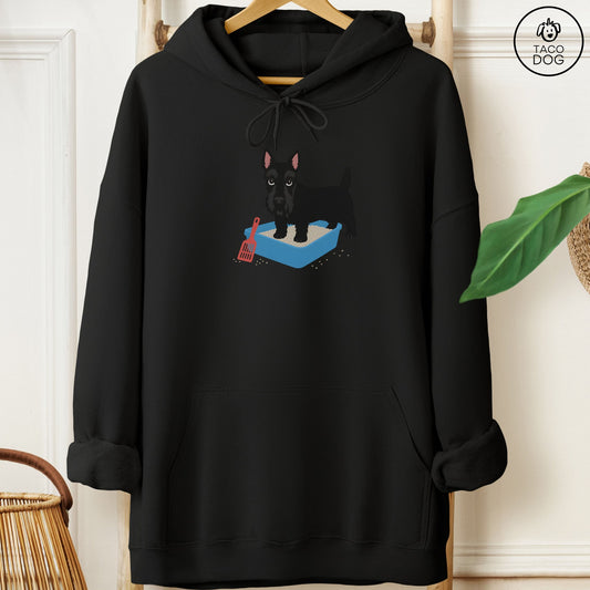 Scottie Litter Box Hoodie Black Taco-Dog