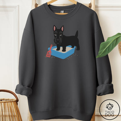 Scottie Litter Box Sweatshirt Charcoal Taco-Dog
