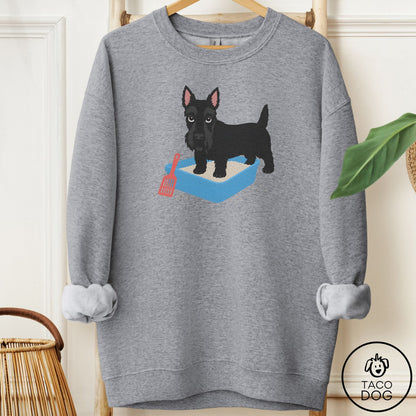 Scottie Litter Box Sweatshirt Graphite Heather Taco-Dog