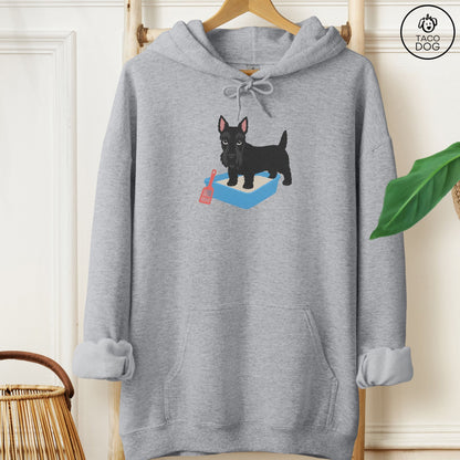 Scottie Litter Box Hoodie Graphite Heather Taco-Dog