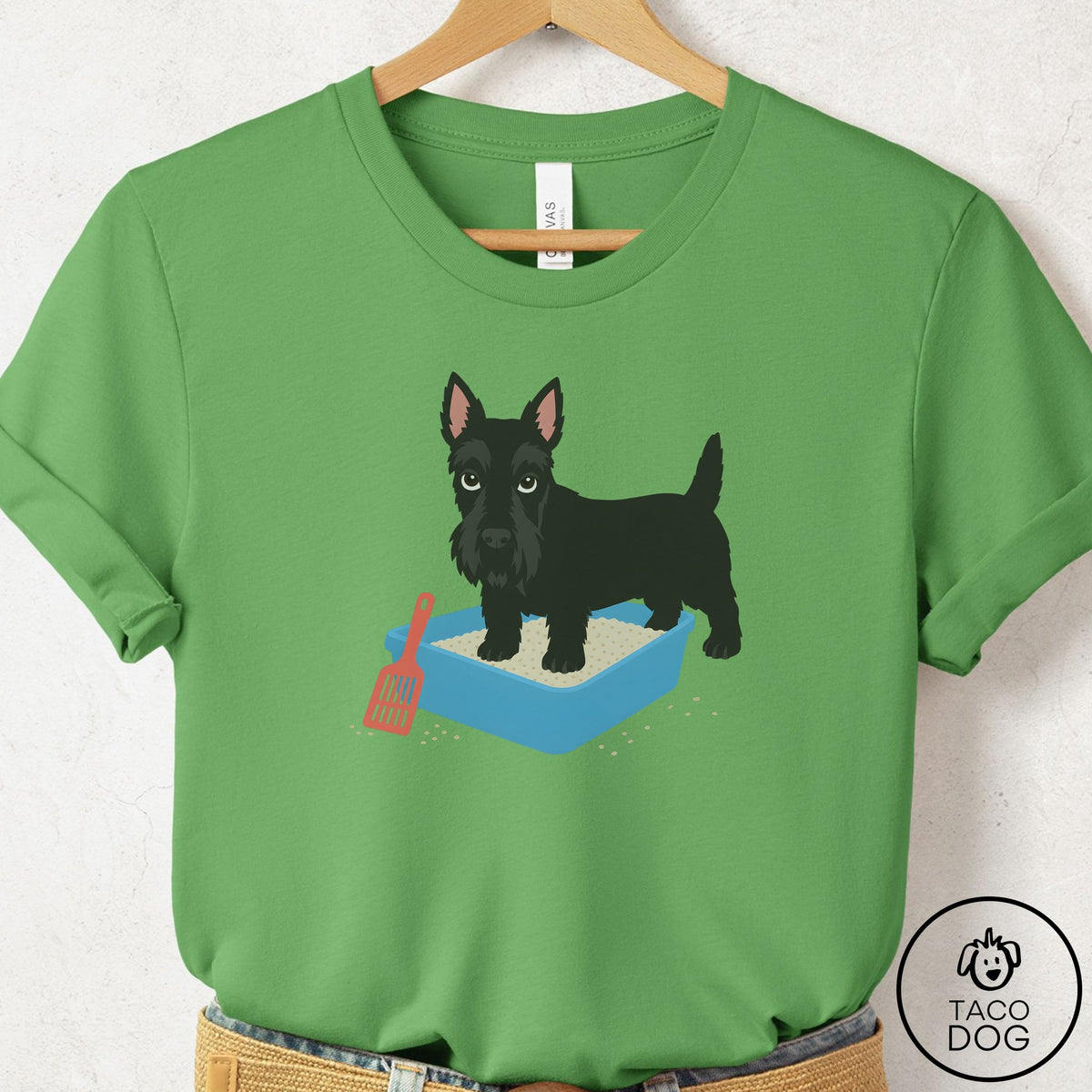 Scottie Litter Box T-Shirt Leaf Taco-Dog