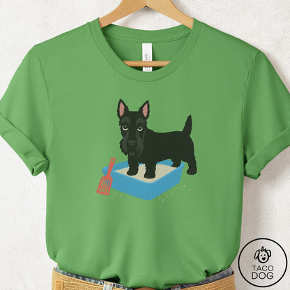 Scottie Litter Box T-Shirt Leaf Taco-Dog