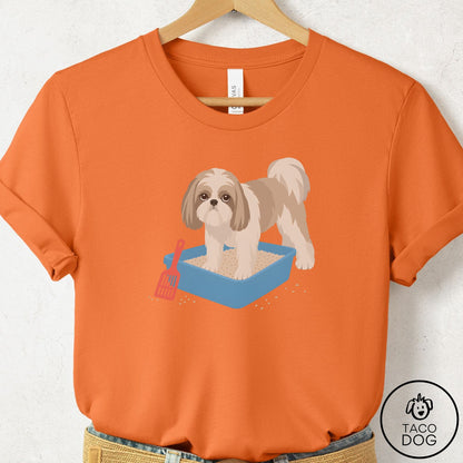 Shih Tzu Litter Box T-Shirt Burnt Orange Taco-Dog