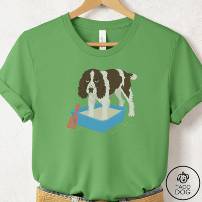Springer Spaniel Litter Box T-Shirt Leaf Taco-Dog