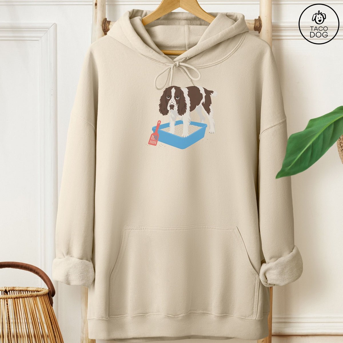 Springer Spaniel Litter Box Hoodie Sand Taco-Dog