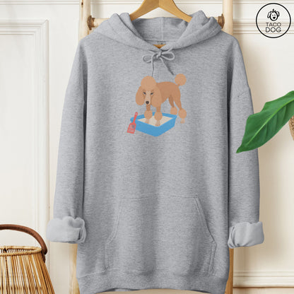 Poodle Litter Box Hoodie Graphite Heather Taco-Dog