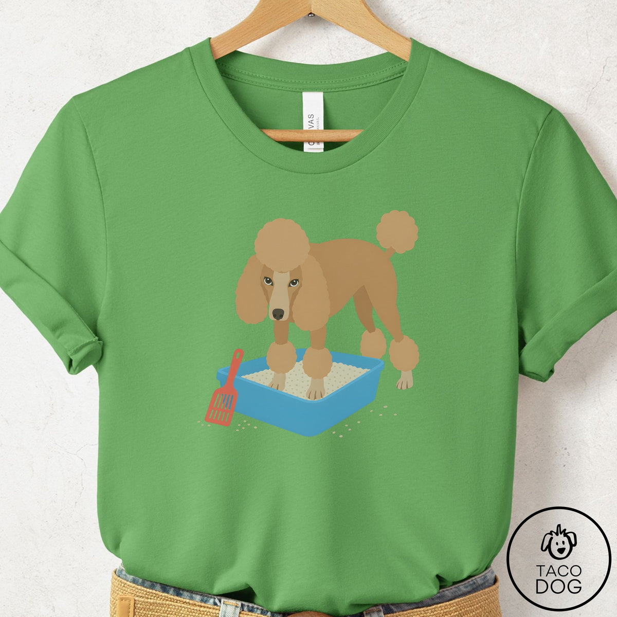 Poodle Litter Box T-Shirt Leaf Taco-Dog