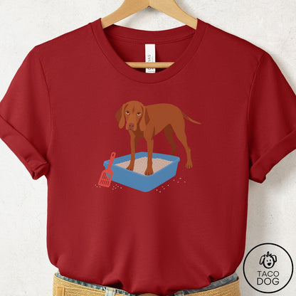 Vizsla Litter Box T-Shirt Canvas Red Taco-Dog
