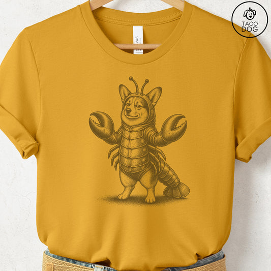 Corgi Lobster T-Shirt Mustard Taco-Dog