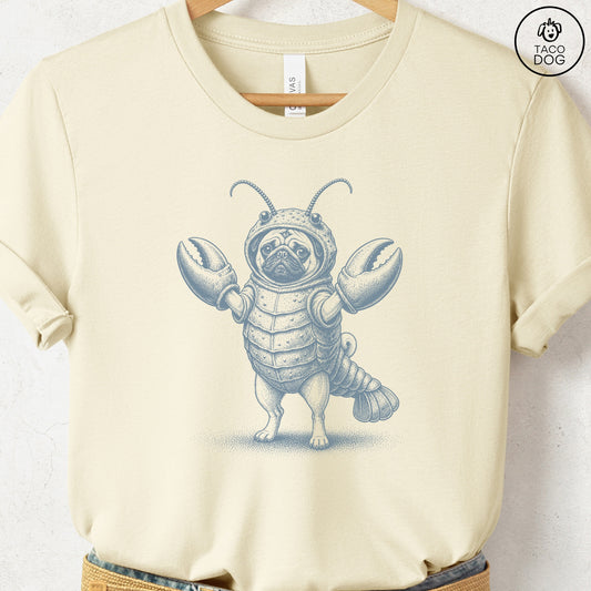 Pug Lobster T-Shirt Natural Taco-Dog