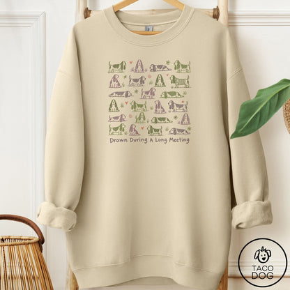 Basset Hound Long Meeting Sweatshirt Sand Taco-Dog