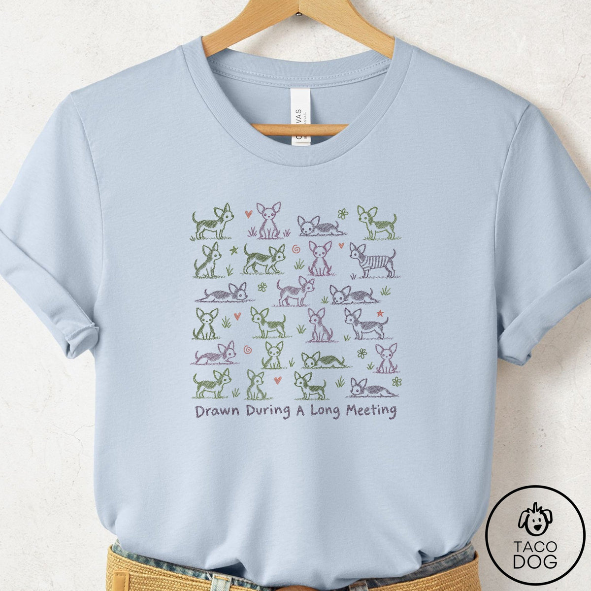 Chihuahua Long Meeting T-Shirt, design close-up