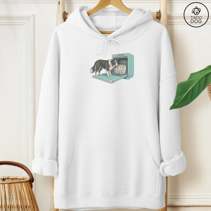 Border Collie Lower Rack Hoodie White Taco-Dog