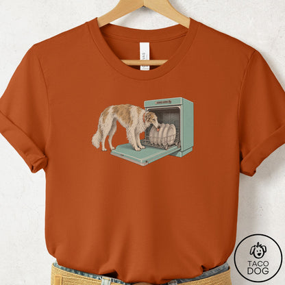 Borzoi Lower Rack T-Shirt Autumn Taco-Dog