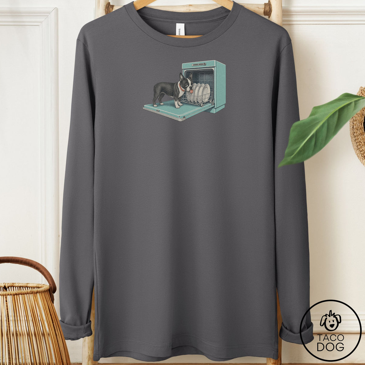 Boston Terrier Lower Rack Long Sleeve Tee