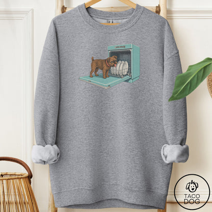 Brussels Griffon Lower Rack Sweatshirt Graphite Heather Taco-Dog