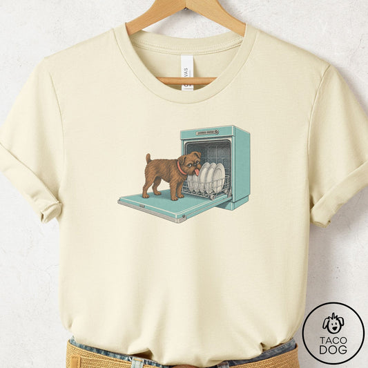 Brussels Griffon Lower Rack T-Shirt Natural Taco-Dog